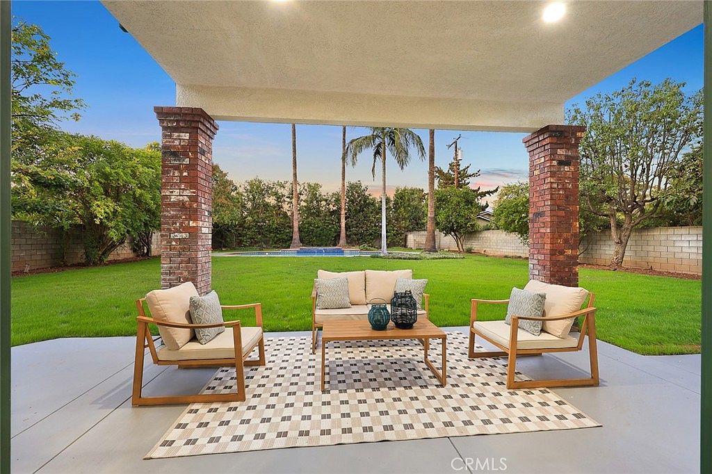 Dining room with custom ceiling details and fireplace