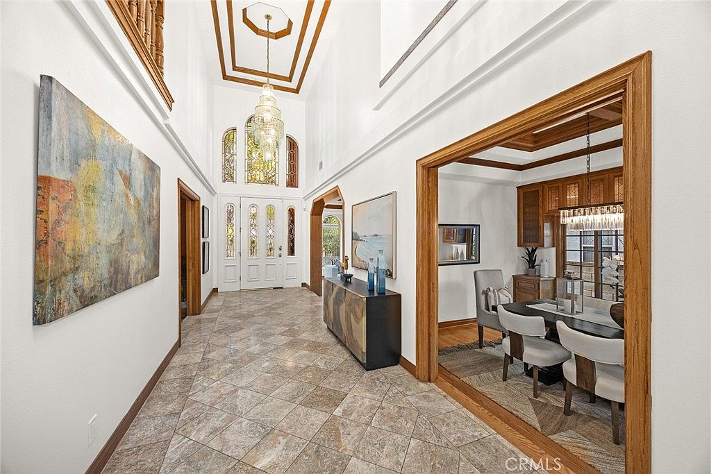 Professionally landscaped backyard with mature greenery